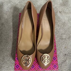 Tory Burch Benton Wedges Napa Leather Size 10 85mm Height